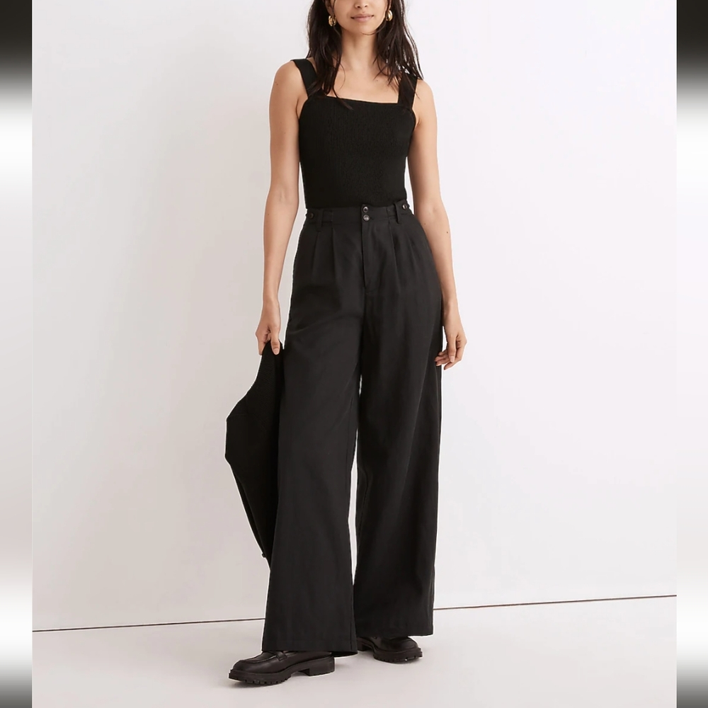 Madewell Harlow Wide Leg Pant in Black